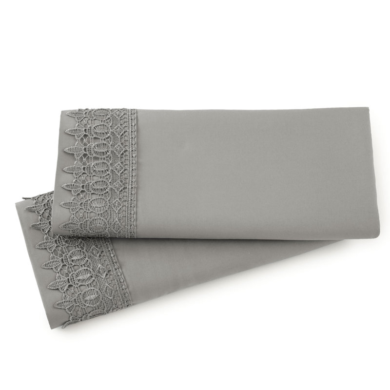 Deux taies d'oreiller en microfibre Eldon par Southshore Fine Linens, Très grand, Gris acier