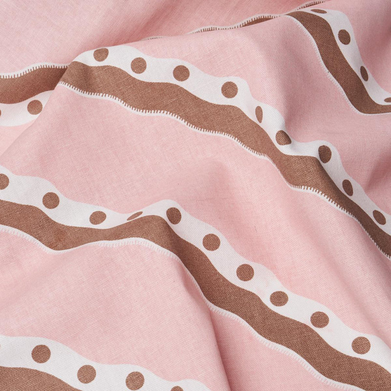 Tissu à rayures rousseau, Cacao et rosé