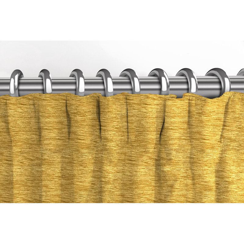 Cotton Blend Blackout Curtain, Yellow, 46"W x 72"L