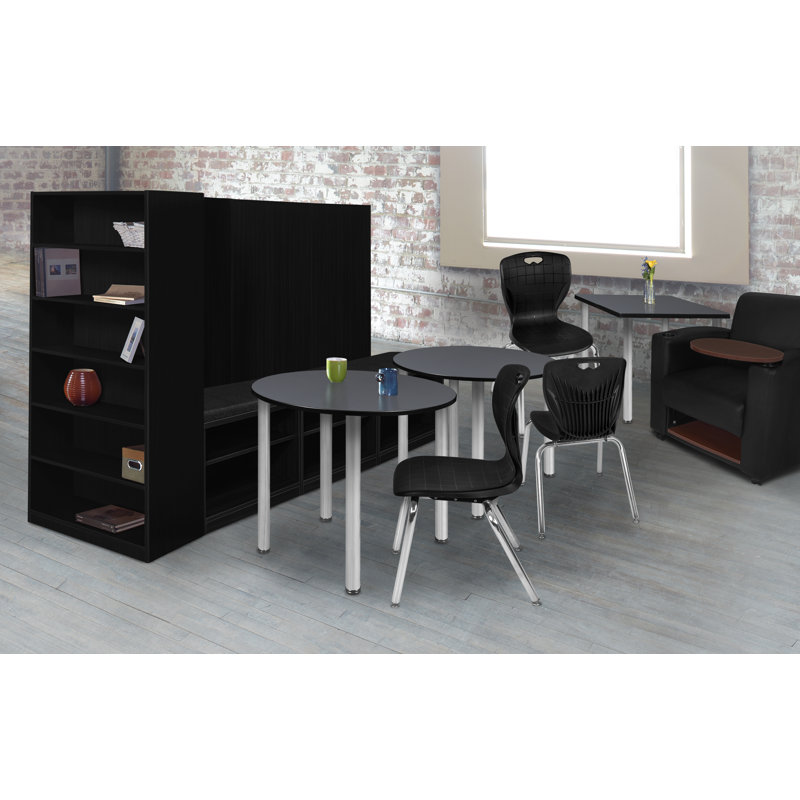 Plateau de table Kee, gris, H 29 po x L 36 po x l 36 po, Chrome