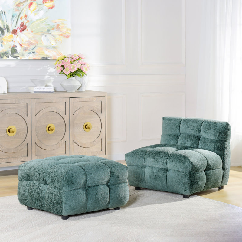 Fauteuil d'appoint sans accoudoirs Amalfi - turquoise, Turquoise