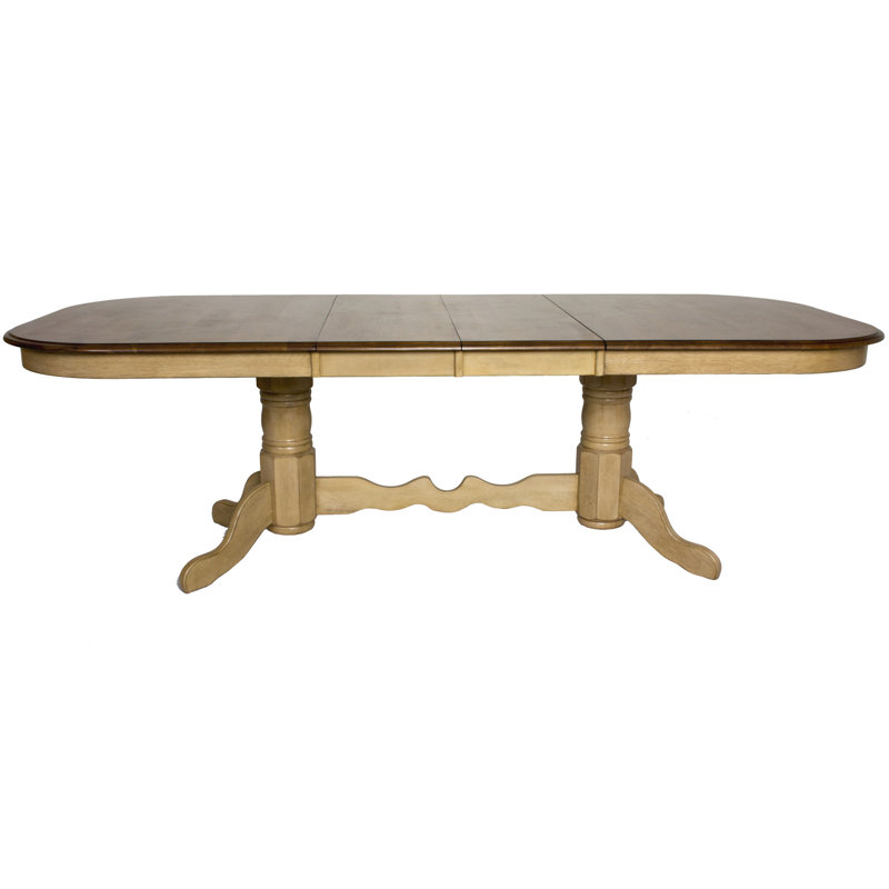 Huerfano Valley Extendable Solid Wood Top Double Pedestal Base Dining Set