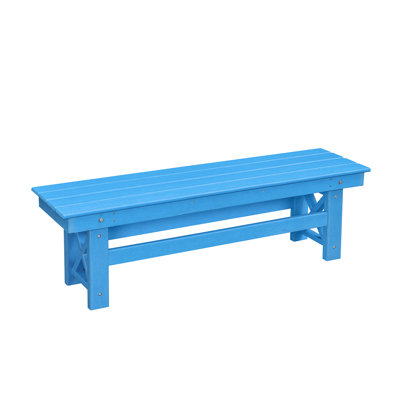 Banc d'extérieur en PEHD SeeHill, banc d'extérieur 55 po, banc Adirondack en bois de polyéthylène, banc de jardin résistant à la décoloration, banc en PEHD résistant aux intempéries pour parc, bord de piscine, jardin, porche