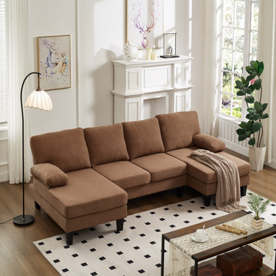 106.3" Sectional Sofa, U Shaped Couch With Removable Sofa Cover