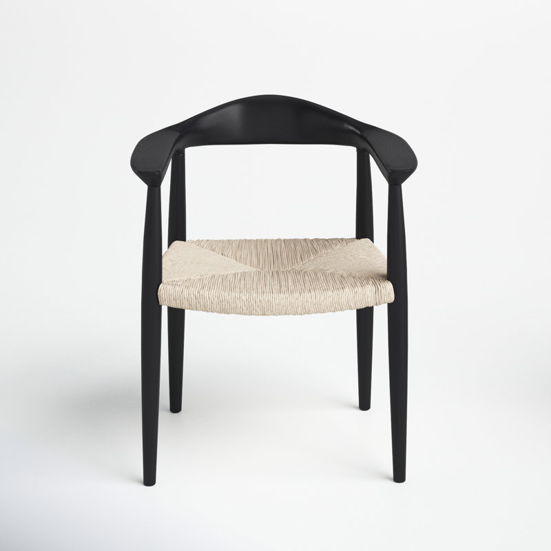 Arlo 17.32'' H Leather Upholstered Armchair, Black