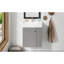 Meuble-lavabo gris flottant peu encombrant avec lavabo en céramique - Conception moderne pour les salles de bain compactes