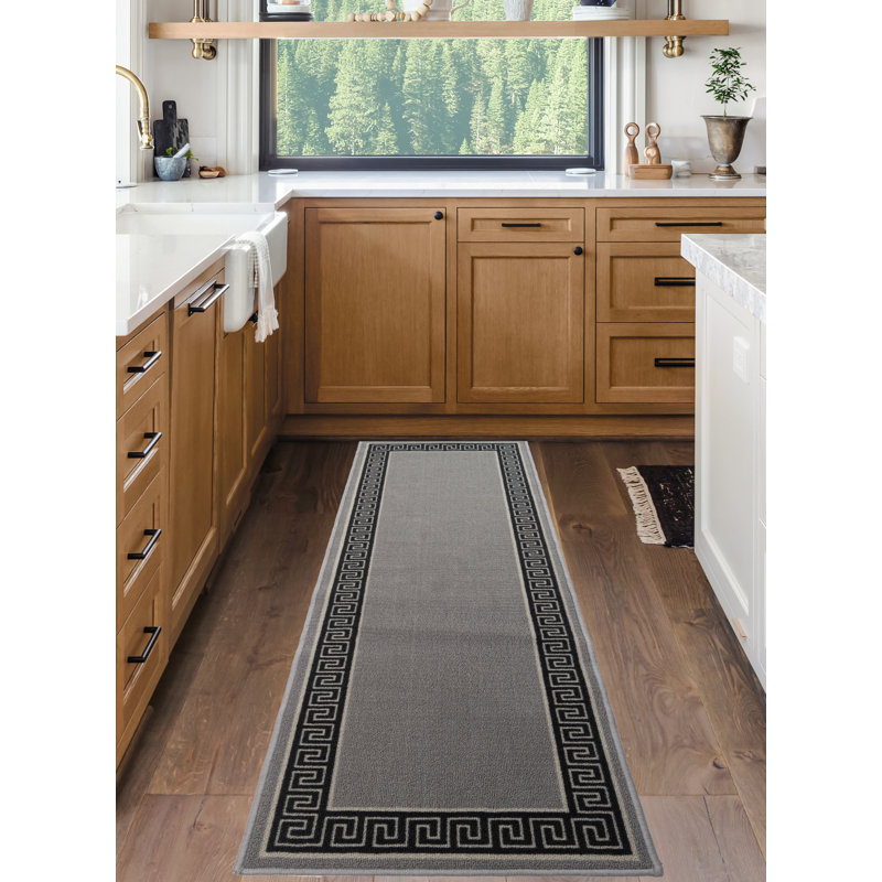 Tapis bordé antidérapant à poils courts, Tapis de couloir 1 pi 11 po x 4 pi 11 po