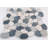 White-Gray-Black Flat Pebble Mosaic 12" x 12"