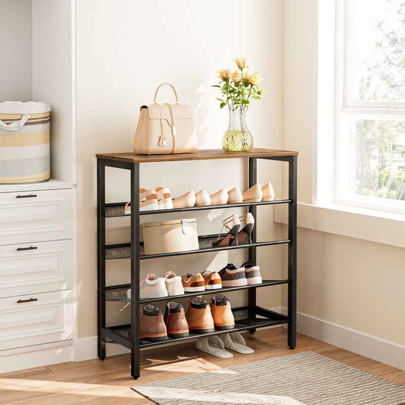 Alheide 5 Tier 20 Pair Shoe Rack, Brown, 33.5"H x 29.5"W x 11.8"D