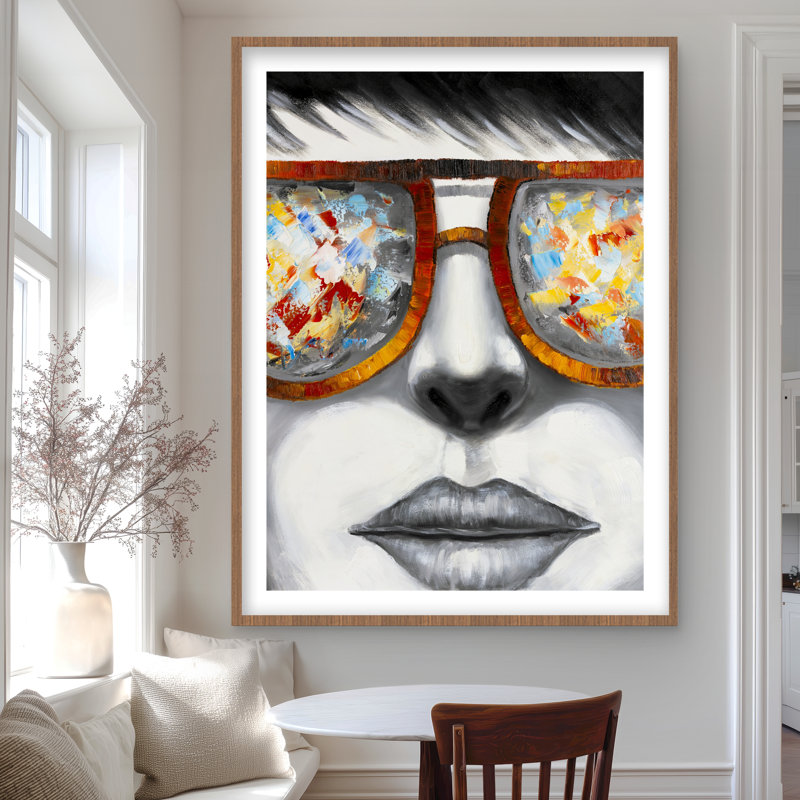 Lunettes de soleil colorées - reproduction encadrée gris mat, H 48 po x l 36 po