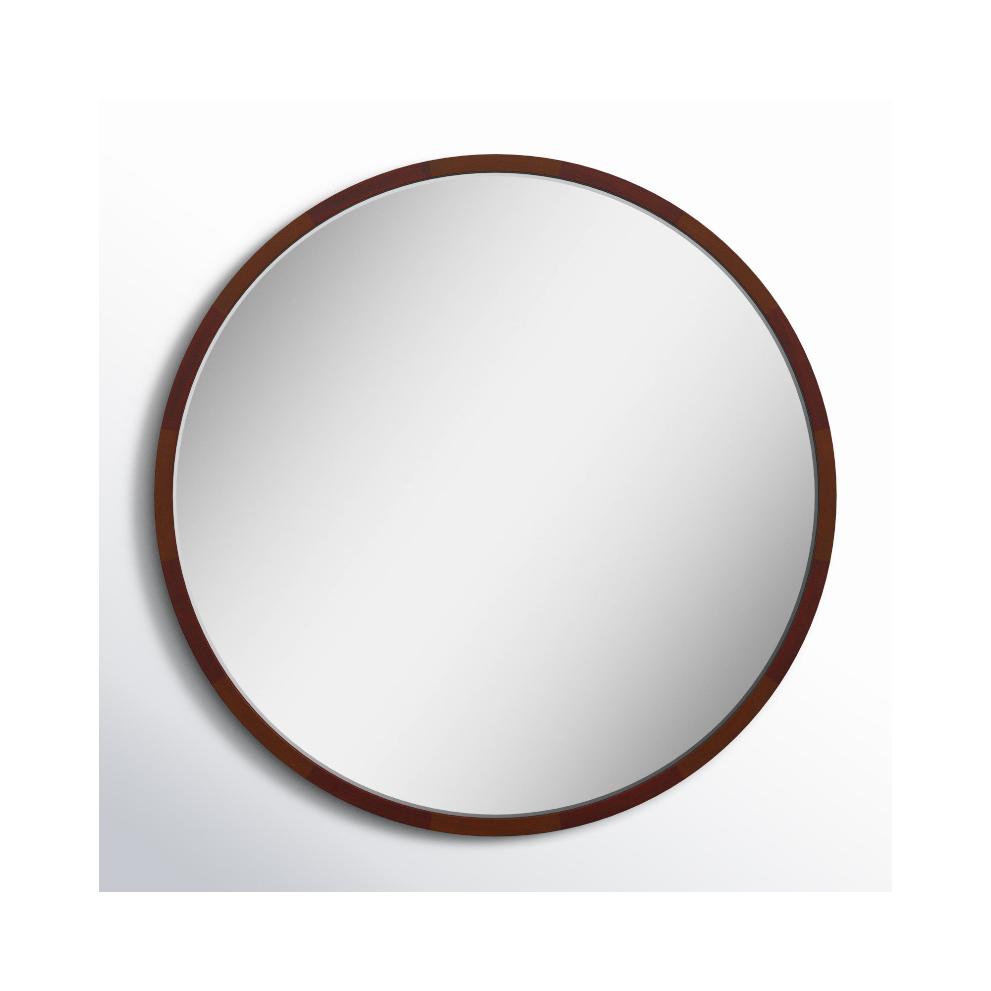 Glover Solid Wood Mirror, 30" x 30", Walnut Brown