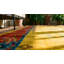 Antique Art Deco Small Scatter Size Wool Pink, Yellow / Gold Rug