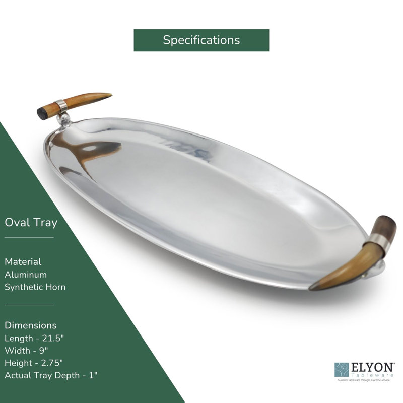 Plateau de service ovale 22 po Savanna Elegance