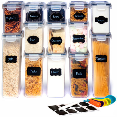 Cheer 2 fl. oz. Plastic Food Storage Container - Set of 14 Containers and 14 Lids