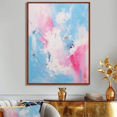 Nuage blanc bleu ciel Miami - art mural abstrait salon