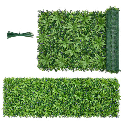 40" x 120" Artificial Boxwood Panel - UV-Resistant Greenery Privacy Hedge, Fake Grass Screen Backdrop for Wedding, Indoor & Outdoor Garden Decor