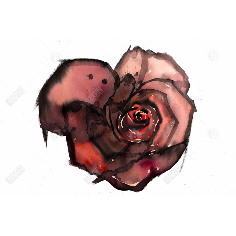 Rose foncé - art encadré rouge sur toile pour la décoration intérieure, H 37,25 po x l 25,25 po