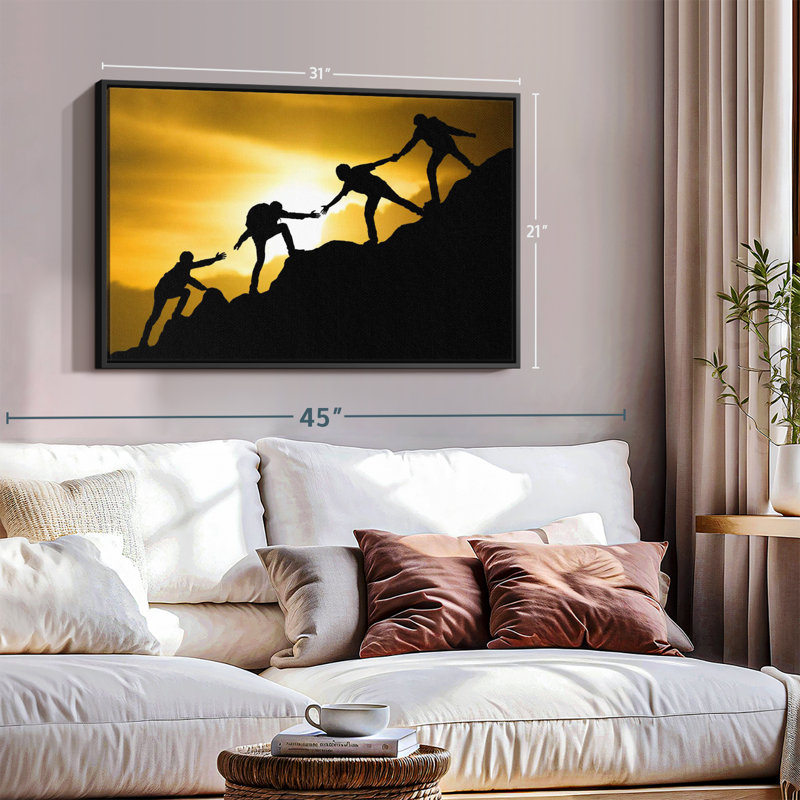 Impression sur toile «Climbing Teamwork», H 21 po x l 31 po