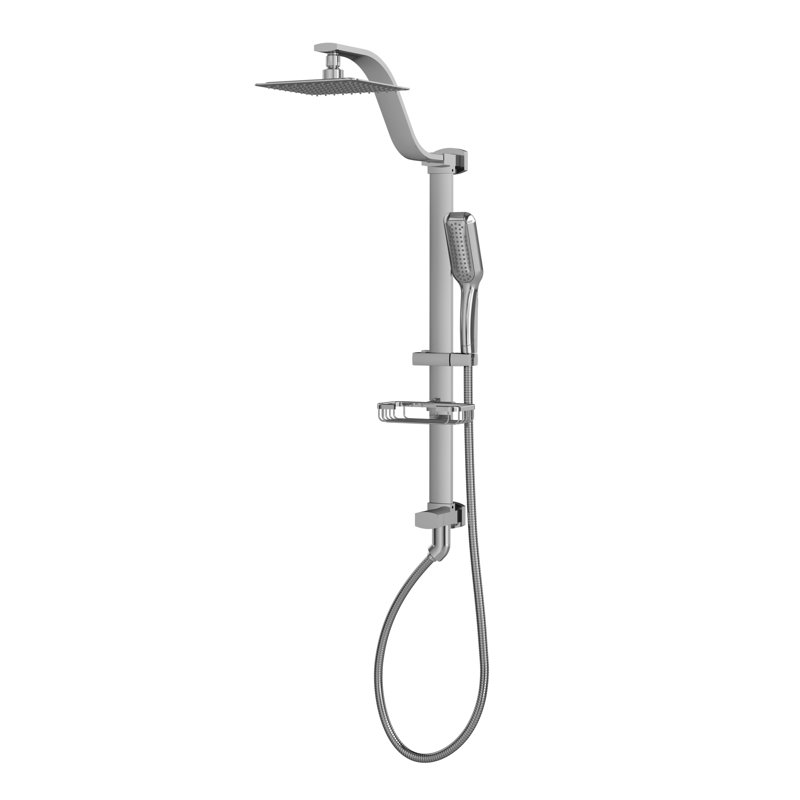 Système de douche à pomme de douche 8 po avec douche arquée et douche à main Monaco, Chrome chrome