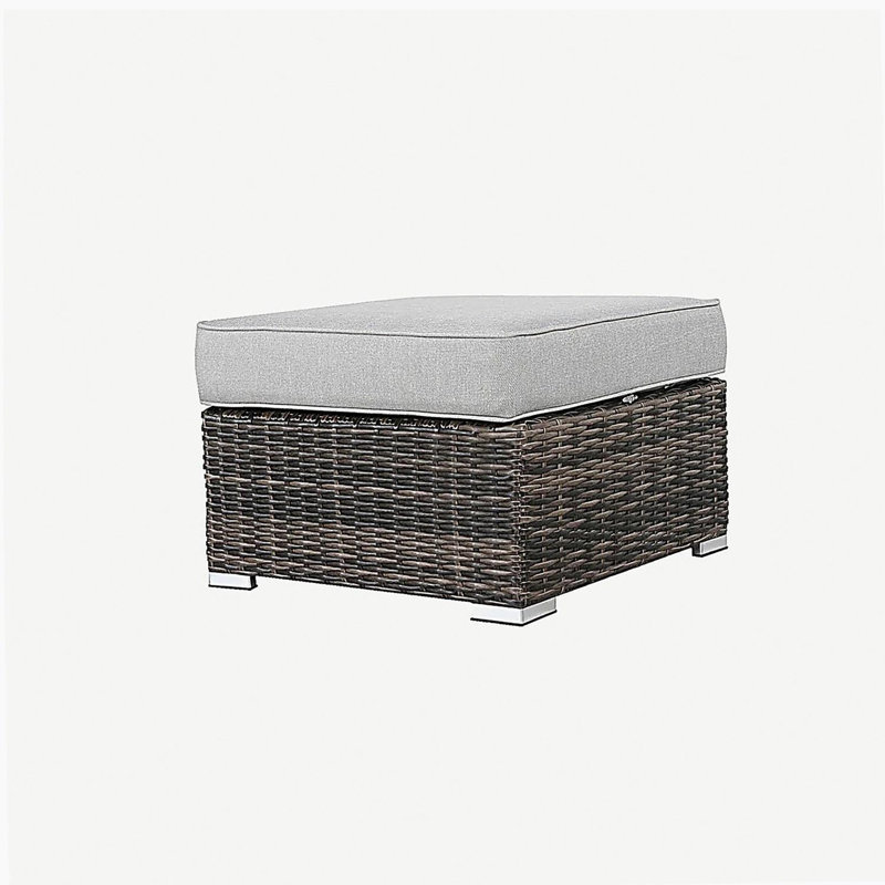 Repose-pieds d'extérieur avec coussin - entièrement assemblé