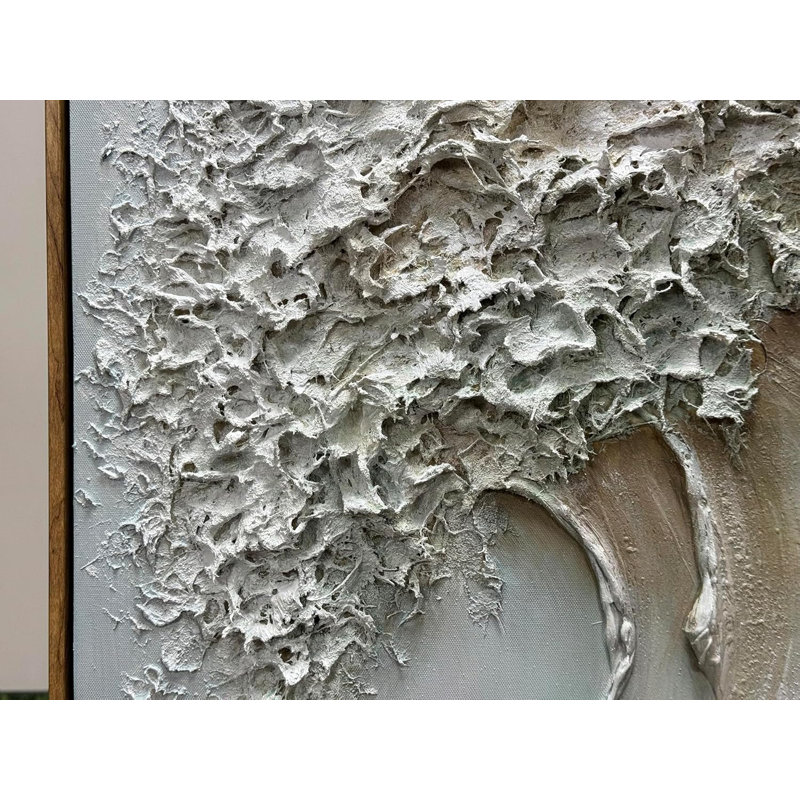 Art mural sur toile 3D texturé, 24 x 36 pouces, peinture à l'huile peinte à la main avec cadre en bois, décor océan abstrait moderne