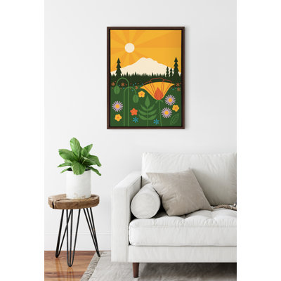 Mt Rainier by Amber Leaders Framed Canvas Wall Art Print