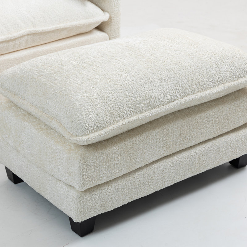 Canapé surdimensionné d'intérieur, repose-pieds portatif, canapé-lit simple Boucle avec siège plus large, coussin double profond, enveloppement épais d'accoudoirs épais pour le salon, la chambre à coucher
