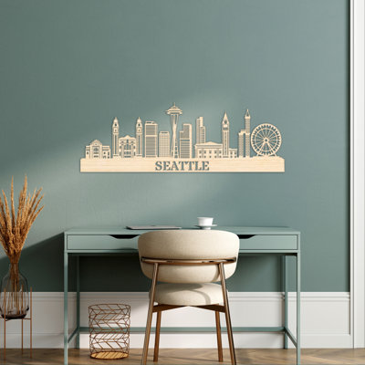 Décoration murale en bois Seattle City Skyline