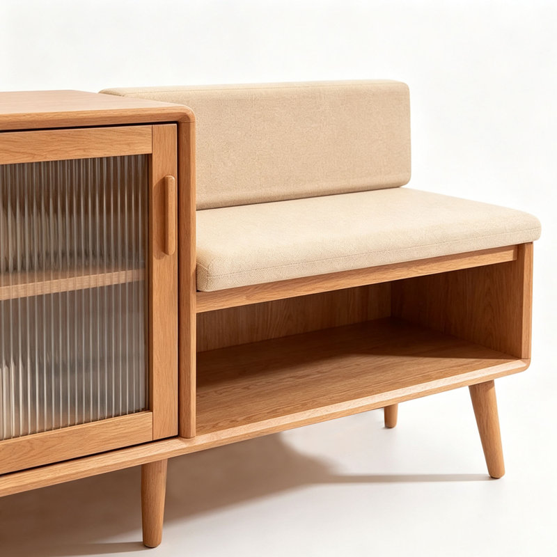 Italian style door shoe storage bench