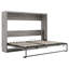 Grey Full Size Bed That Can Be Folded Into Cabinet, Space - Feature, Metal Frame And , No Spring Box Needed, Easy Assembly Project, Manageable Foldable To Solid For Durability, Wood Slats Support