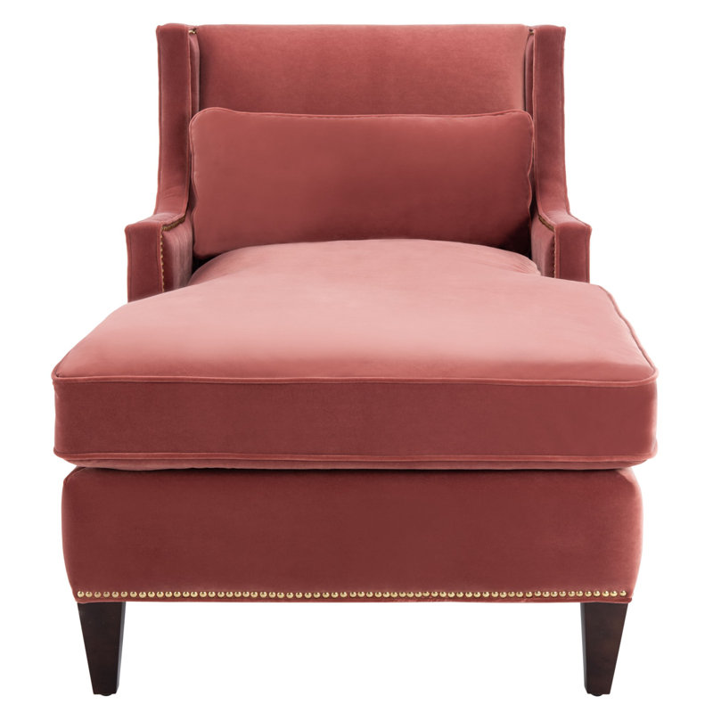 Higdon Velvet Chaise Lounge, Velvet Ash Gray