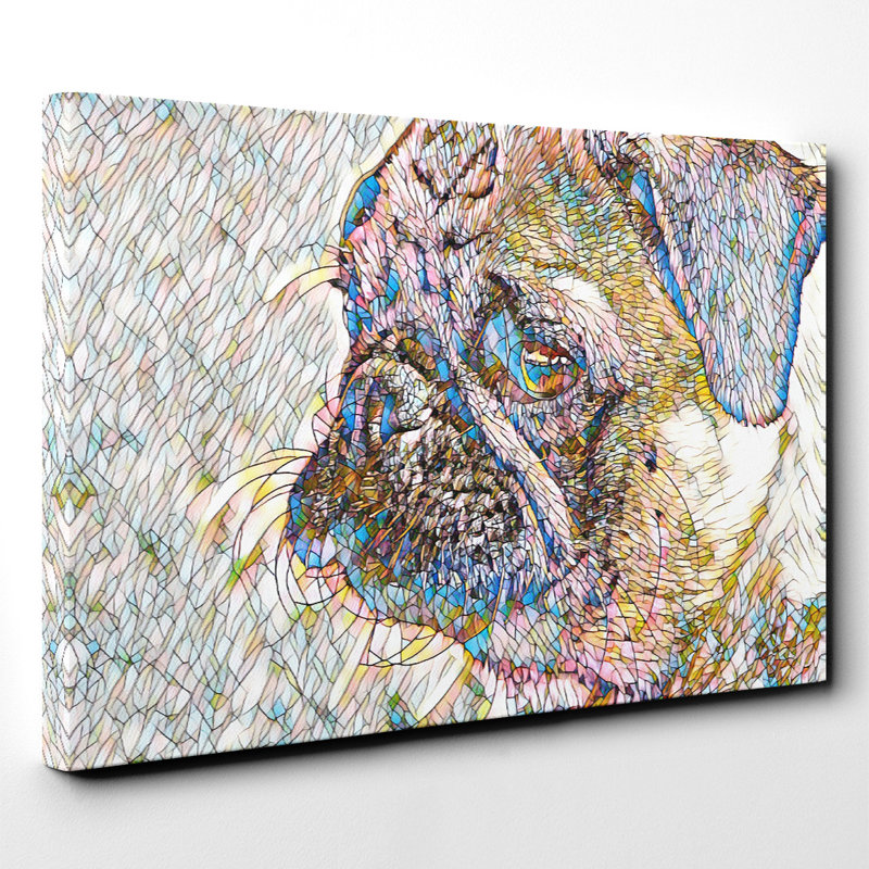 Pug Dog 2 - Wrapped Canvas, 35cm H x 50cm W