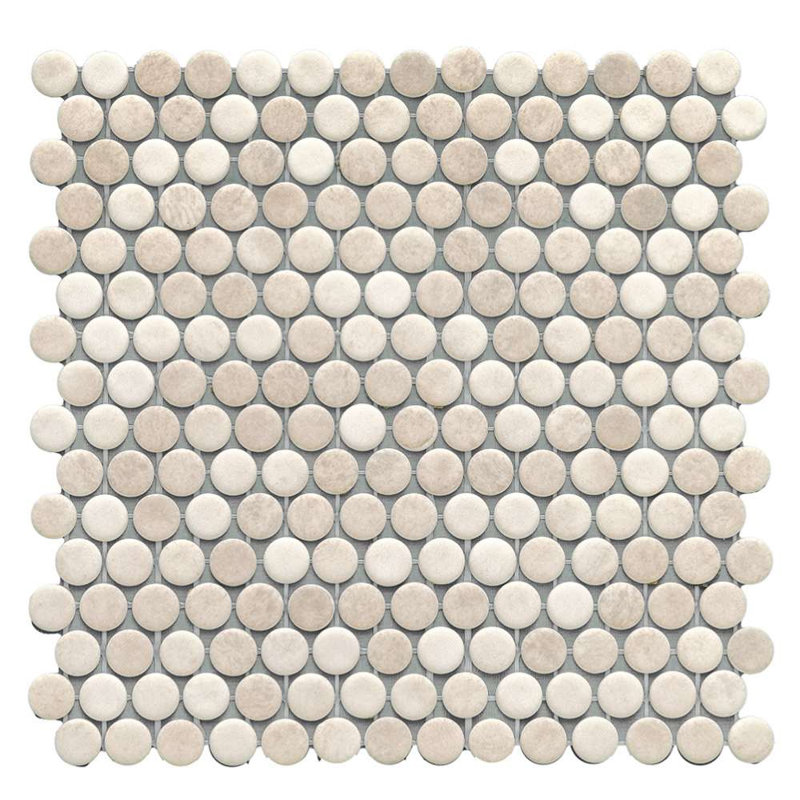 Eterna Penny 12"x12" Recycled Glass Mosaic Tile, Sumatra
