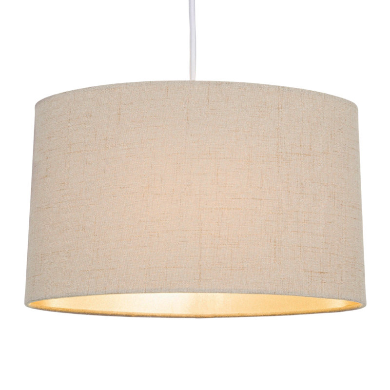 Ibiza 18cm H Linen Drum ( Screw On ), 18cm H x 29.5cm W x 16cm D, Taupe
