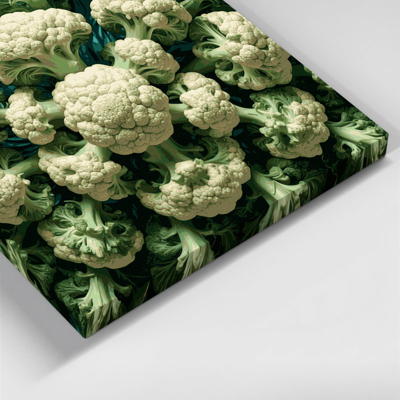Art mural sur toile vert légumes chou-fleur Romanesco, H 16 po x l 16 po