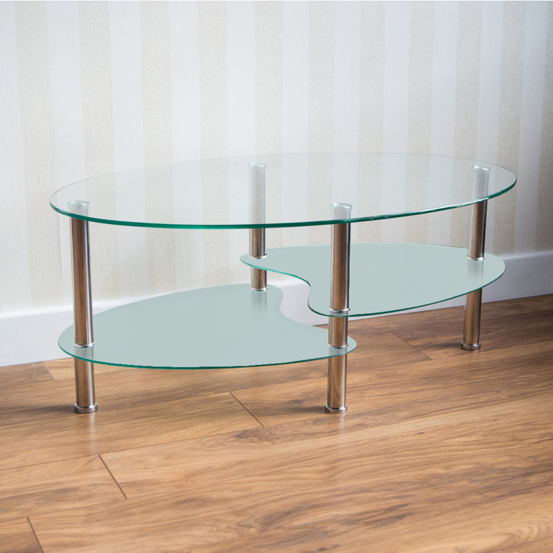 Cara Solid Coffee Table with Storage, Frosted