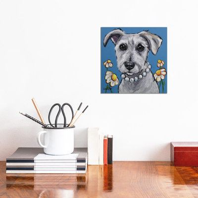 Schnauzer - Daisy - Wrapped Canvas Print