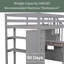 Lit mezzanine simple avec bibliothèque et bureau intégré Florene par Harriet Bee-846900909