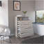 Commode à quatre tiroirs Wuju, chambre, gris clair / blanc-1799645221