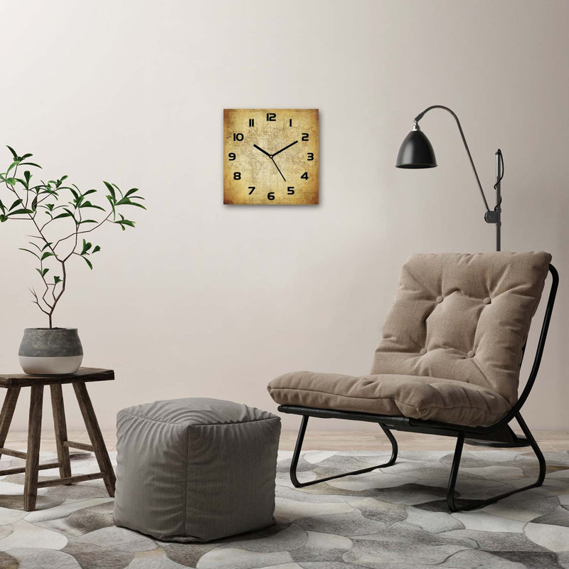 Haryuvraj Glass Wall Clock, Black/Brown