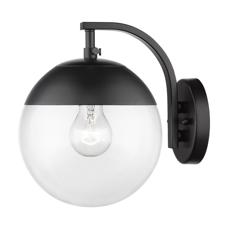 Martina Wall Sconce, Clear Glass, Matte Black