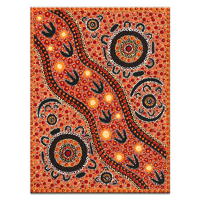 Family Camping Out Bush Emu Hunting by Kathleen Buzzacott - Print on Canvas