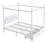 Queen Size Metal Canopy Platform Bed With Upholstered Headboard And Two Storage Drawers