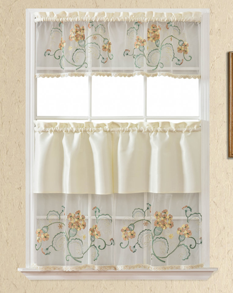 Winston Porter BT609 GOLD KITCHEN CURTAIN Wayfair