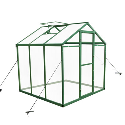 Newly Marketed Gain Height Windproofaluminum Greenhouse 6 FT Polycarbonate Greenhouse Raised Base And Anchor Aluminum Heavy Duty Walk-In Greenhouses For Outdoor Backyard In All Season