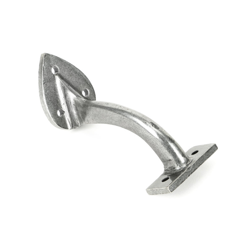 Handrail Brackets Steel 5cm Mounting Bracket, 9.8cm H x 5cm W x 8.9cm D, Pewter Patina