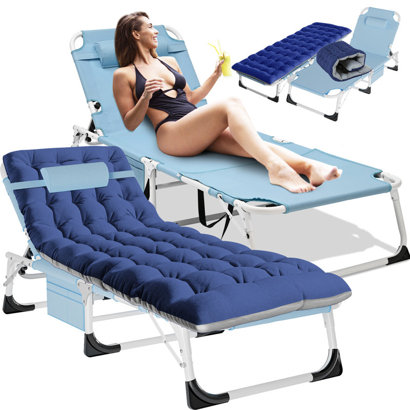 Fauteuil de bronzage face cachée 2Pk, Bleu