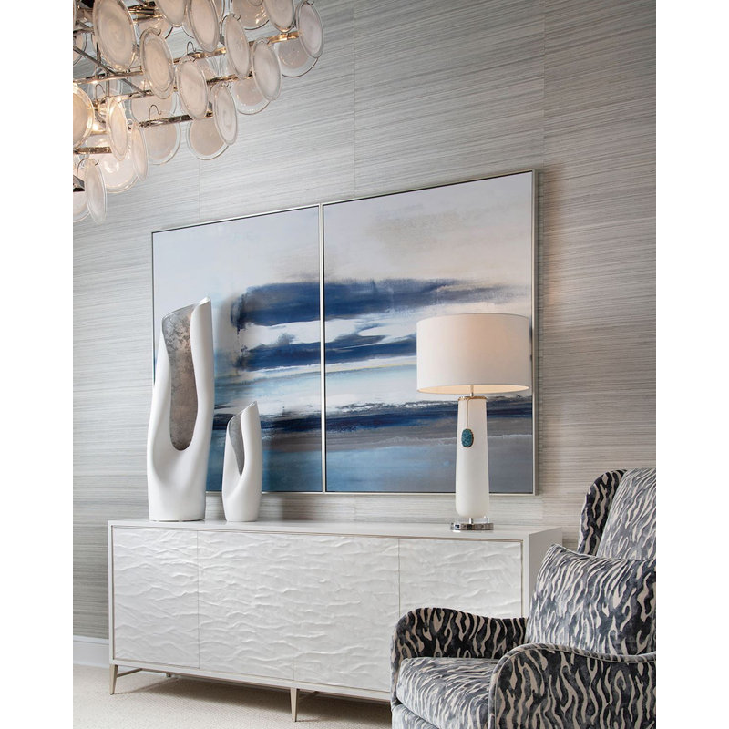 Rounded Cerulean Pendant Table Lamp