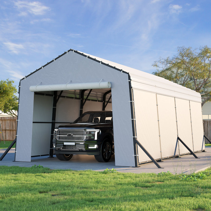 AMERLIFE 12x20x10.5 FT Metal Carport with Removable Waterproof Sidewalls, Heavy Duty Outdoor Carport with Upgraded Steel Reinforcements for All-Weather, Car Canopy for Car, Boat, Equipment Storage
