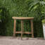 Outdoor Half-Round Folding Acacia Wood Bistro Table, Grey Finish